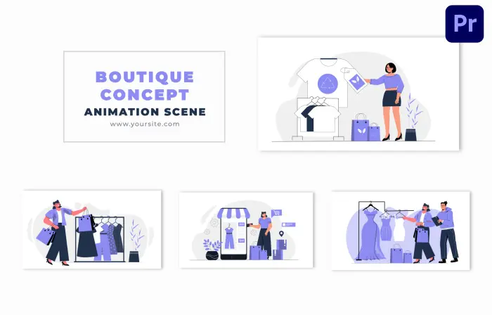 Boutique Concept Flat Design Animation Scene